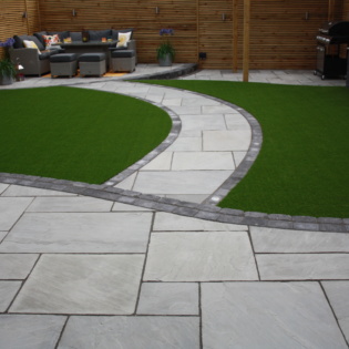 Luxury Natural Stone Paving Promenade Curved Pathway